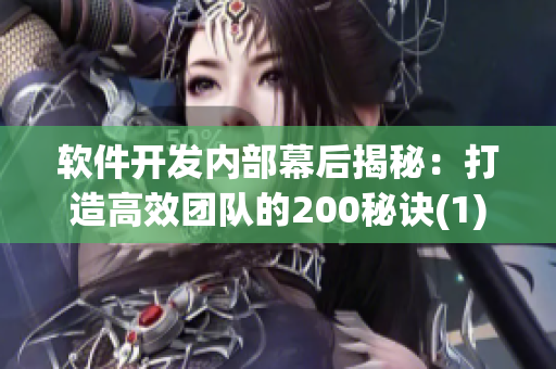 軟件開發(fā)內部幕后揭秘：打造高效團隊的200秘訣(1)