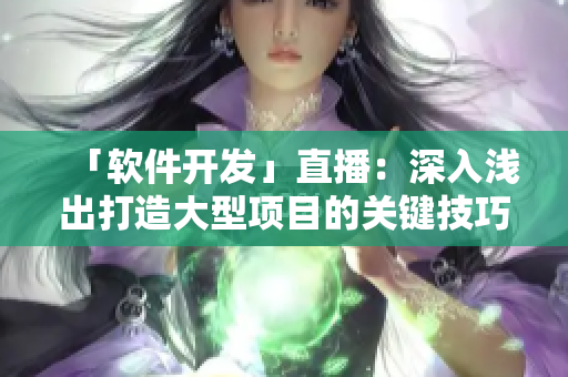 「軟件開發」直播：深入淺出打造大型項目的關鍵技巧