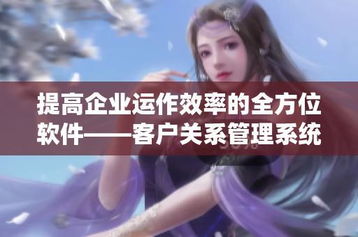 提高企業運作效率的全方位軟件——客戶關系管理系統