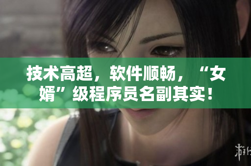 技術高超，軟件順暢，“女婿”級程序員名副其實！