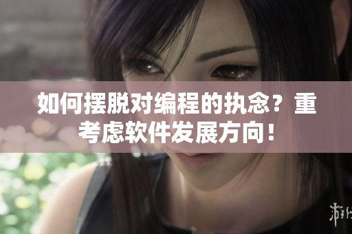 如何擺脫對(duì)編程的執(zhí)念？重考慮軟件發(fā)展方向！