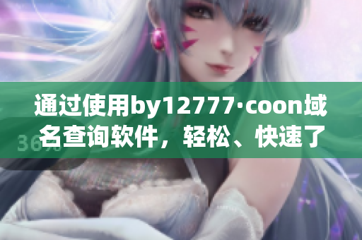 通過使用by12777·coon域名查詢軟件，輕松、快速了解任何域名相關信息！