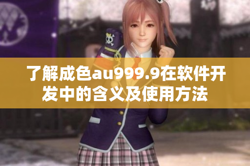 了解成色au999.9在軟件開發中的含義及使用方法