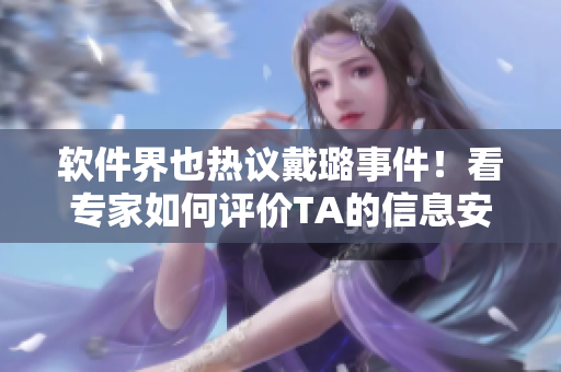 軟件界也熱議戴璐事件!看專家如何評價TA的信息安全策略 軟件界也熱議戴璐事件!看專家如何評價TA的信息安全策略