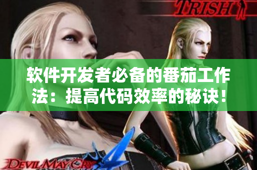 軟件開發者必備的番茄工作法:提高代碼效率的秘訣! 軟件開發者必備的番茄工作法:提高代碼效率的秘訣!