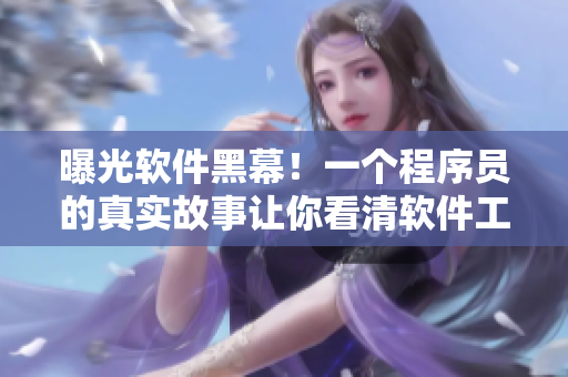 曝光軟件黑幕!一個程序員的真實故事讓你看清軟件工業鏈 曝光軟件黑幕!一個程序員的真實故事讓你看清軟件工業鏈