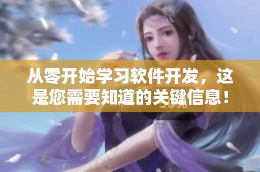 從零開始學習軟件開發,這是您需要知道的關鍵信息! 從零開始學習軟件開發,這是您需要知道的關鍵信息!