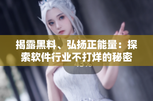 揭露黑料、弘揚正能量:探索軟件行業不打烊的秘密 揭露黑料、弘揚正能量:探索軟件行業不打烊的秘密