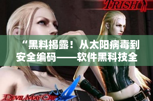 “黑料揭露!從太陽病毒到安全編碼——軟件黑科技全解析” “黑料揭露!從太陽病毒到安全編碼——軟件黑科技全解析”