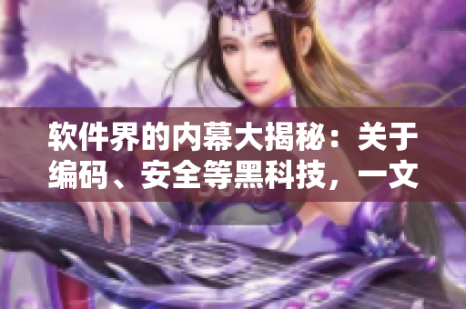 軟件界的內幕大揭秘:關于編碼、安全等黑科技,一文揭秘! 軟件界的內幕大揭秘:關于編碼、安全等黑科技,一文揭秘!